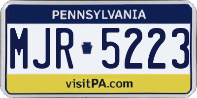 PA license plate MJR5223