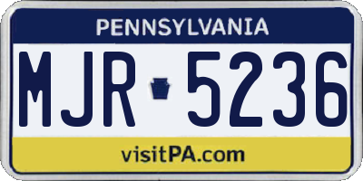 PA license plate MJR5236