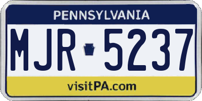 PA license plate MJR5237