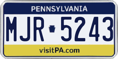 PA license plate MJR5243