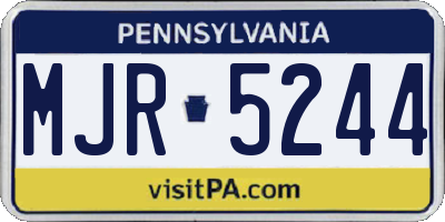 PA license plate MJR5244