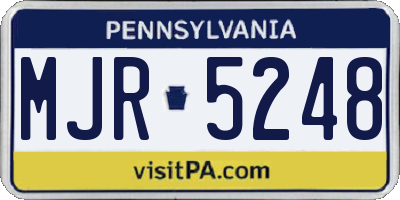PA license plate MJR5248