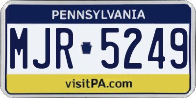 PA license plate MJR5249