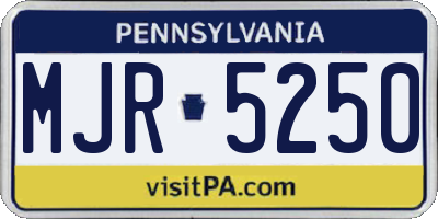 PA license plate MJR5250