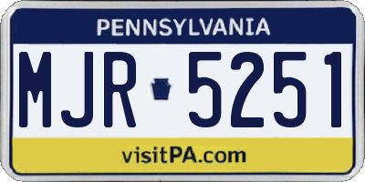 PA license plate MJR5251