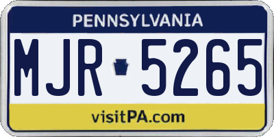 PA license plate MJR5265