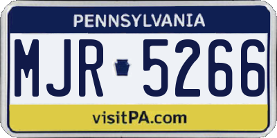 PA license plate MJR5266