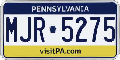 PA license plate MJR5275