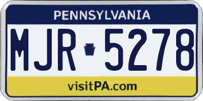 PA license plate MJR5278