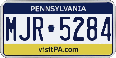 PA license plate MJR5284