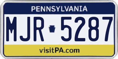 PA license plate MJR5287