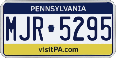 PA license plate MJR5295
