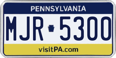 PA license plate MJR5300