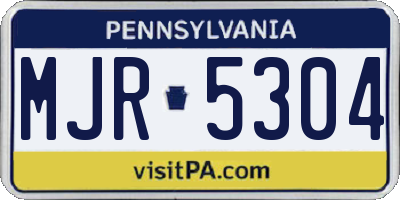 PA license plate MJR5304