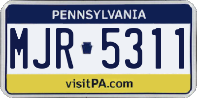 PA license plate MJR5311