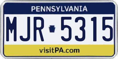 PA license plate MJR5315