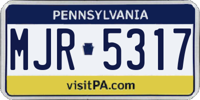 PA license plate MJR5317