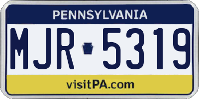 PA license plate MJR5319