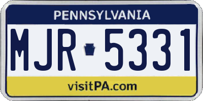 PA license plate MJR5331