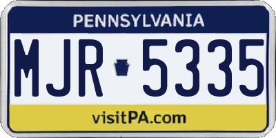 PA license plate MJR5335