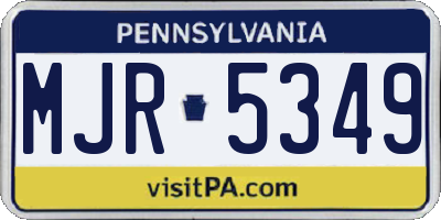 PA license plate MJR5349