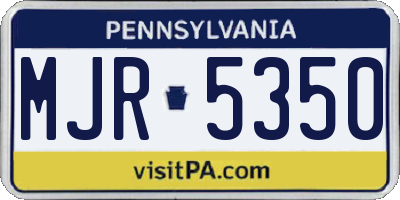 PA license plate MJR5350