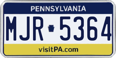 PA license plate MJR5364