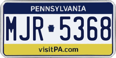 PA license plate MJR5368