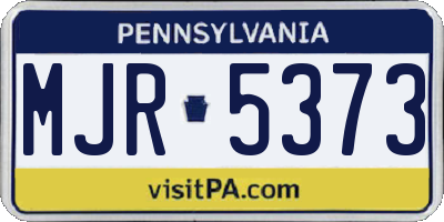 PA license plate MJR5373