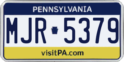 PA license plate MJR5379