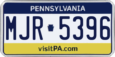 PA license plate MJR5396