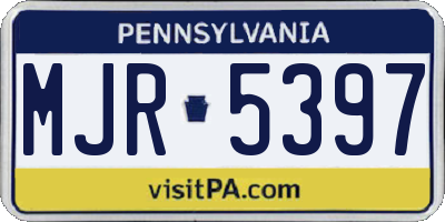 PA license plate MJR5397