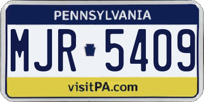 PA license plate MJR5409