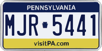 PA license plate MJR5441