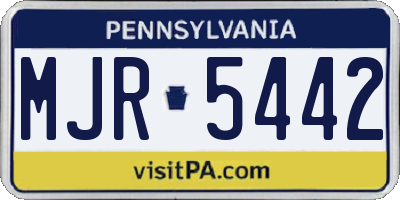 PA license plate MJR5442