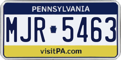 PA license plate MJR5463
