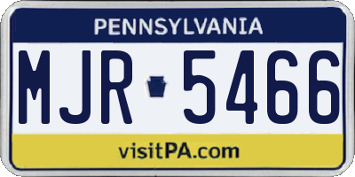PA license plate MJR5466