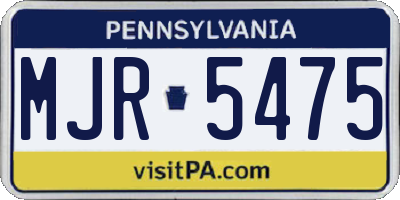 PA license plate MJR5475