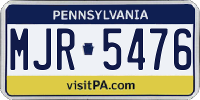 PA license plate MJR5476