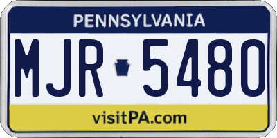 PA license plate MJR5480