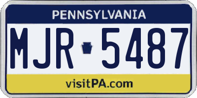 PA license plate MJR5487