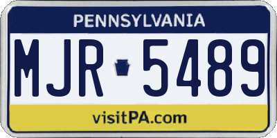 PA license plate MJR5489