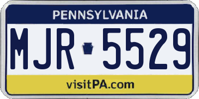 PA license plate MJR5529