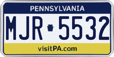 PA license plate MJR5532