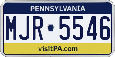 PA license plate MJR5546