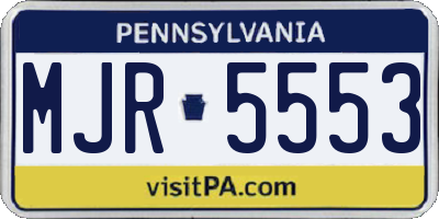 PA license plate MJR5553