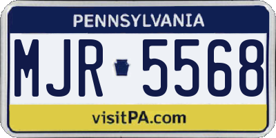 PA license plate MJR5568