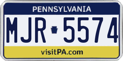PA license plate MJR5574