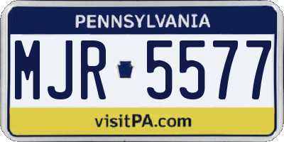 PA license plate MJR5577
