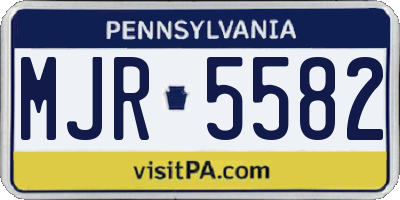 PA license plate MJR5582